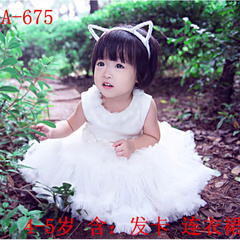 新款韩版影楼童装小女孩写真衣服白色公主裙儿童摄影服饰拍照服装