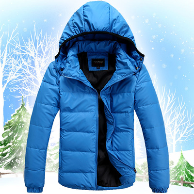 冬装青少年男士羽绒服短款加厚连帽初高中学生