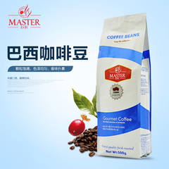 JUJIANG/巨匠 经典蓝标 巴西风味咖啡豆 现磨纯黑咖啡粉 原装500g