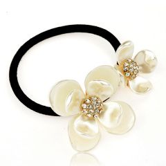 Korea beautiful shells line flower fresh hair jewelry hair band-like rhinestone ponytail band