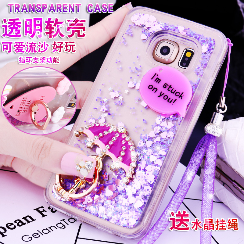 Samsung s7edge Mobile phone shell Quicksand lovely Cartoon g9350 smart cover curved surface silica gel Lanyardin the 3C Digital Accessories, Cell Phone Accessories , Phone Protection Case/Shell category - from Buy2taobao.com to provide professional Taobao agent buy service