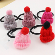 Cool na Korean yarn knitting circle made by the lovely Christmas Hat Red rope string girls 6135