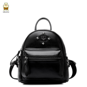 North spring new Korean version for 2016 Pu Joker satchel backpack fashion rivet women's casual bag surge