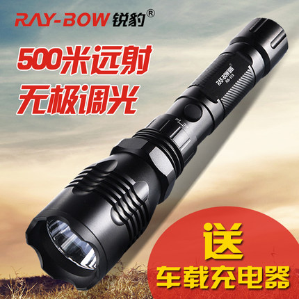 銳豹 進口R5 LED強光手電筒18650充電家用 戶外遠射打獵騎行防水 - 18609304444