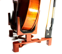 小提琴琴架琴座支架琴托展示架黑褐白色塑料折叠式可插琴弓杆