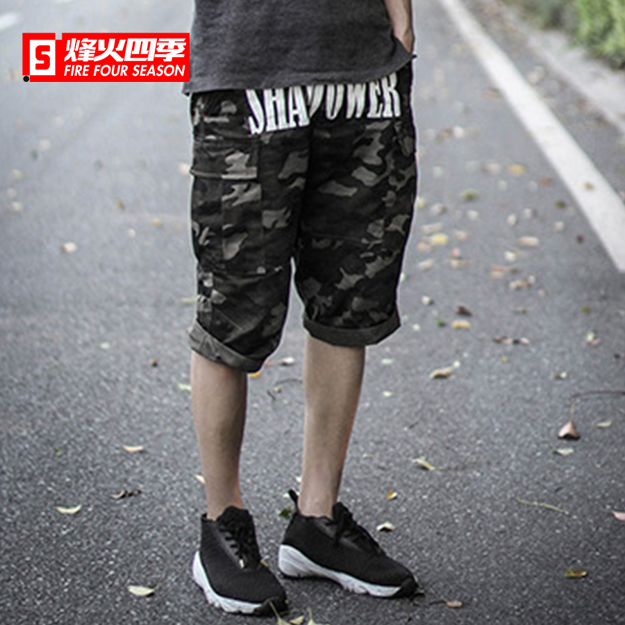 Four seasons ENSHADOWER Hidden work clothes Printed pocket Seventh shorts Pants Camouflage Blackin the Men's clothing, Casual pants category - from Buy2taobao.com to provide professional Taobao agent buy service