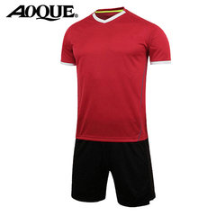 新款奥鹊光板短袖足球服套装男 夏季透气比赛服可定制运动训练服
