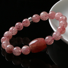 Precious Crystal Russia Passepartout natural Strawberry Crystal bracelet 925 Silver Bracelets rose Crystal jewelry