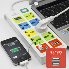 智能手机平板USB充电转换插头港电源插座插排插线板防雷接拖线板