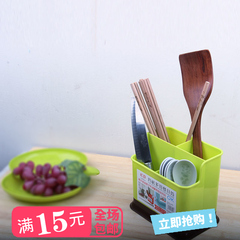 创意 塑料四格筷子筒 多用筷子沥水筒 厨房餐具刀叉分格收纳筒056