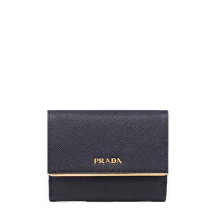 prada單肩包 Prada 普拉達新款精品女士黑色牛皮短款錢包 1MH523 QME F0002 prada單肩男包