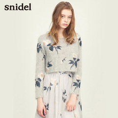 snidel 2016秋冬新品 印花圆领针织上衣