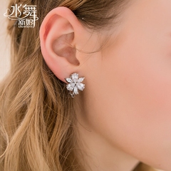 Beauty is just too wild simple earrings of silver quality zircon earrings ear studs optional accessories the bride H0280