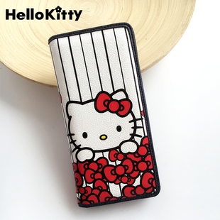 celine凱旋門骨頭錢包 hellokitty女包2020新款潮可愛印花錢夾凱蒂貓長款搭扣手拿包錢包 celine大骨頭包