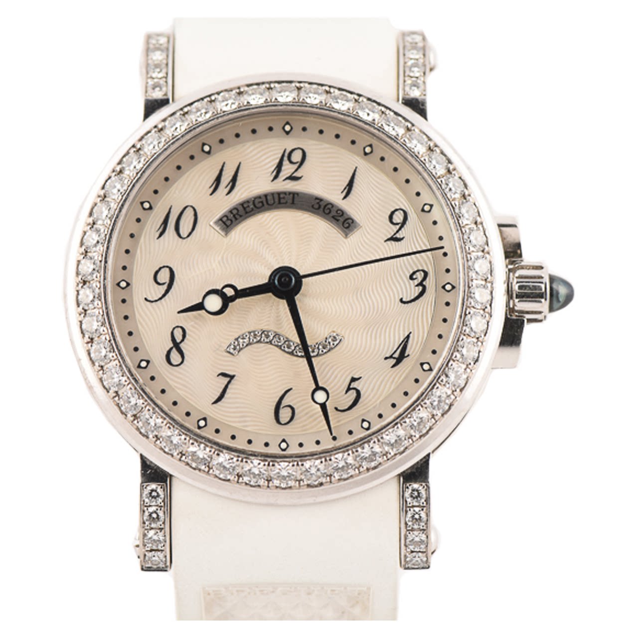 [即拍即得][9.5新]breguet宝玑女士750白金镶钻自动机械表航海