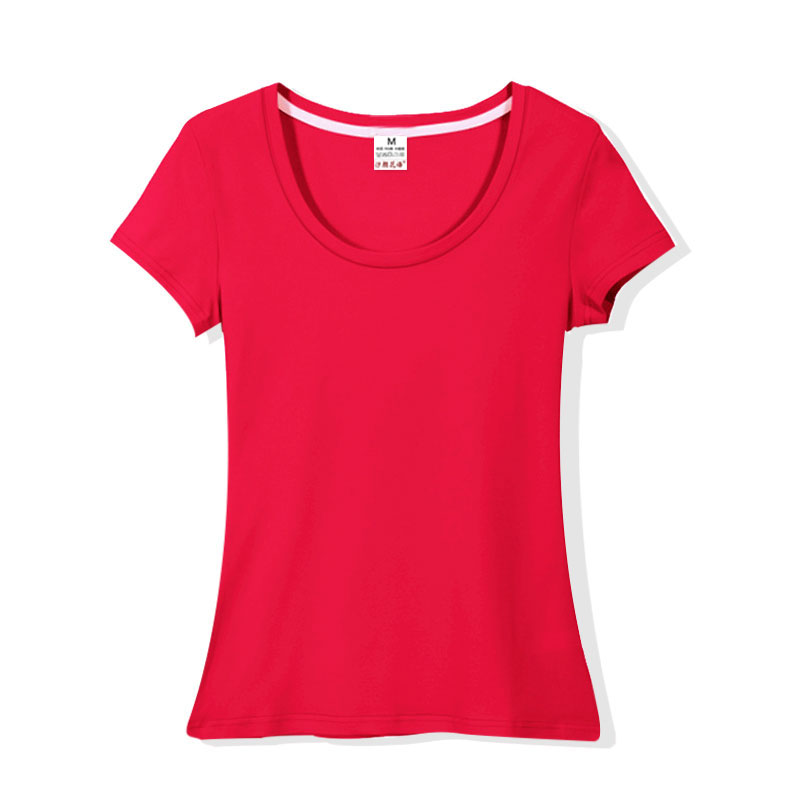 红色体恤衫女短袖