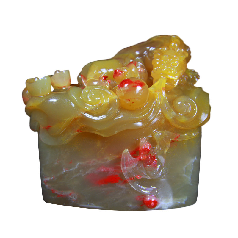 【即拍即得】《黄冻鸡血》国之瑰宝 精品巴林鸡血石印章