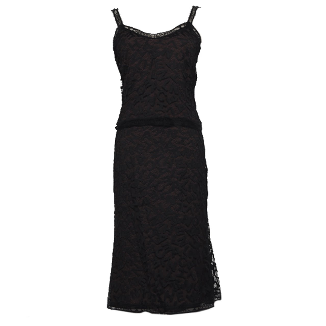 [未使用]香奈儿chanel女士黑色蕾丝字母吊带裙36码10000474