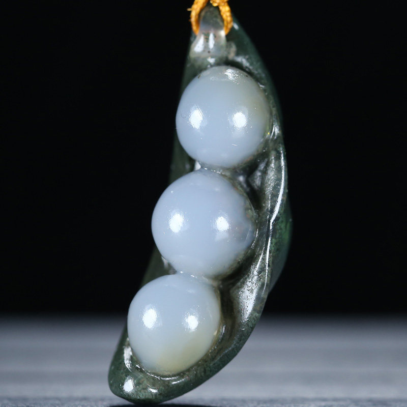 10.00g 阿拉善玛瑙 福豆挂件 省级玉雕大师冀克正大师工作室作品
