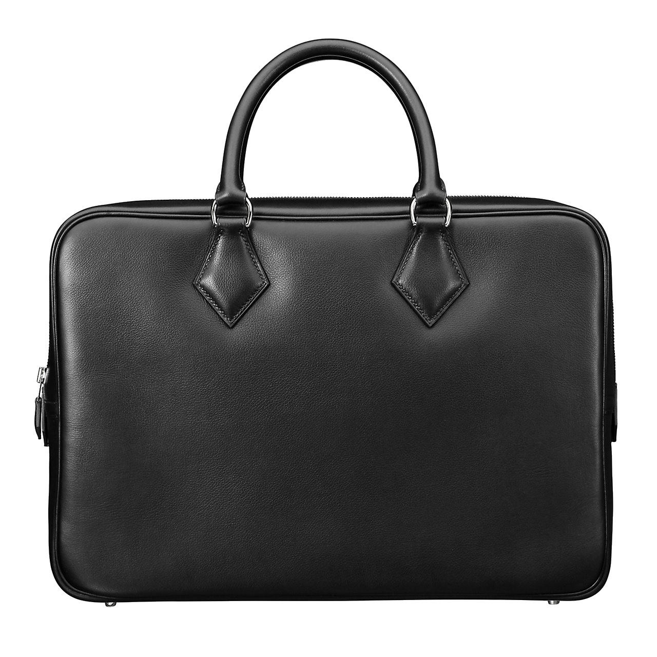 [9.9新]爱马仕hermes黑色牛皮手提公文包新款男包plume系列