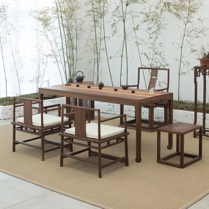 新中式老榆木禅意实木茶桌椅组合简约现代茶台