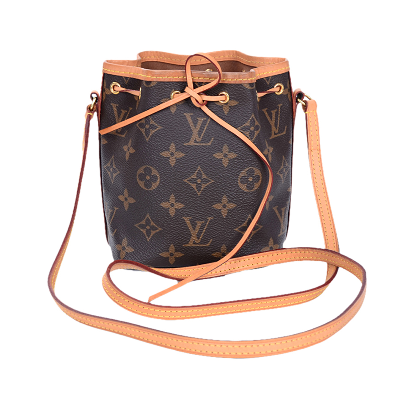 [9.5新]路易威登lv女士nano老花水桶包单肩斜挎包aab1807033