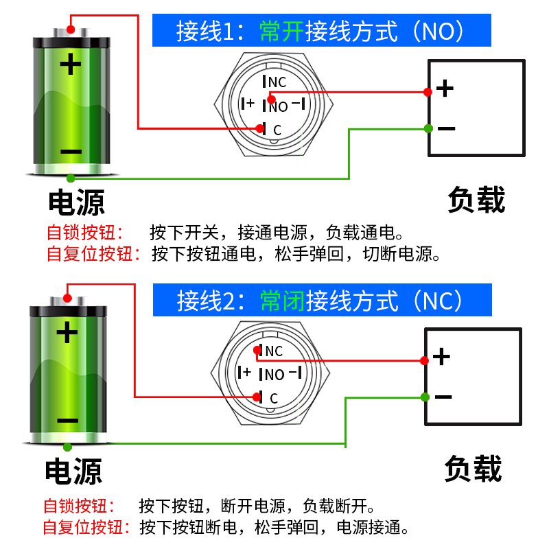 推荐电源启动按钮自复位开关小型LA16Y-11BN小型圆形16mm自锁银触