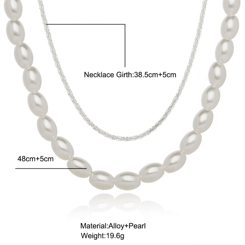 速发Girl's double-layer clavicle chain pearl sky star neckla