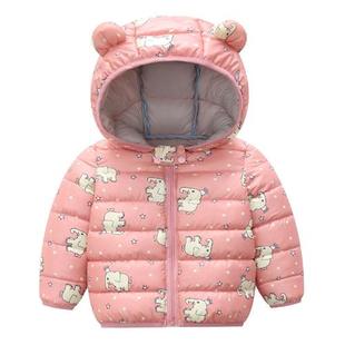 速发Cute Baby Girls Jacket Kids Boys Light Coats With Ear Ho