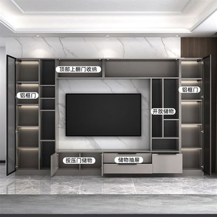 厂家定制电视柜书柜一体靠墙现代简约小户型客厅电视机柜组合背景