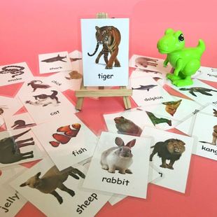 新品Kids Montessori Baby Learn English Word Card Flashcards
