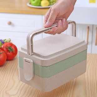 速发Lunch wheat straw lunch box Japanese-style tableware lun