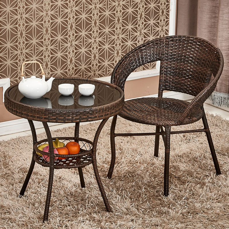 新品新款藤椅三件j套阳台户外桌椅组合简约休闲小茶几单人庭院室