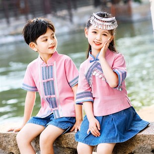 儿 童壮族演出服广西三月三表演服装少数民族服饰幼儿.园园服汉服