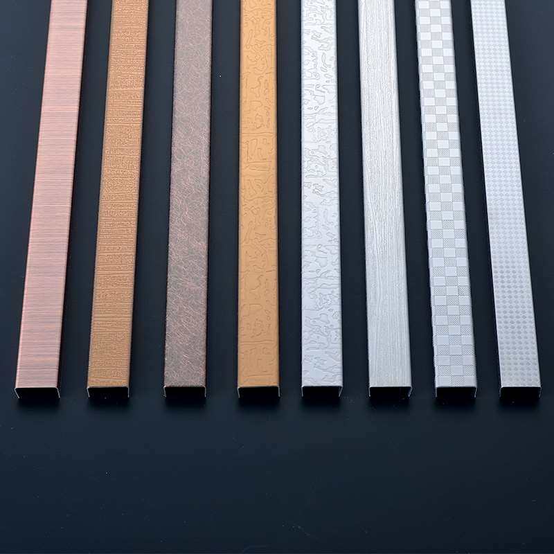 u型钛木地板压条黑槽金属不锈钢瓷型装饰线条玫t瑰金7字砖包边