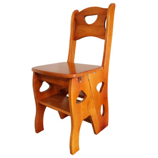 梯子椅子两用实木家用多功能折叠梯子凳子两用楼梯椅两用小梯子凳