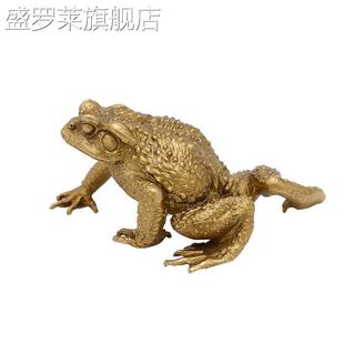 新品【个性】铜制品纯铜手工小蟾蜍手把件青蛙茶宠摆件金蟾把玩件