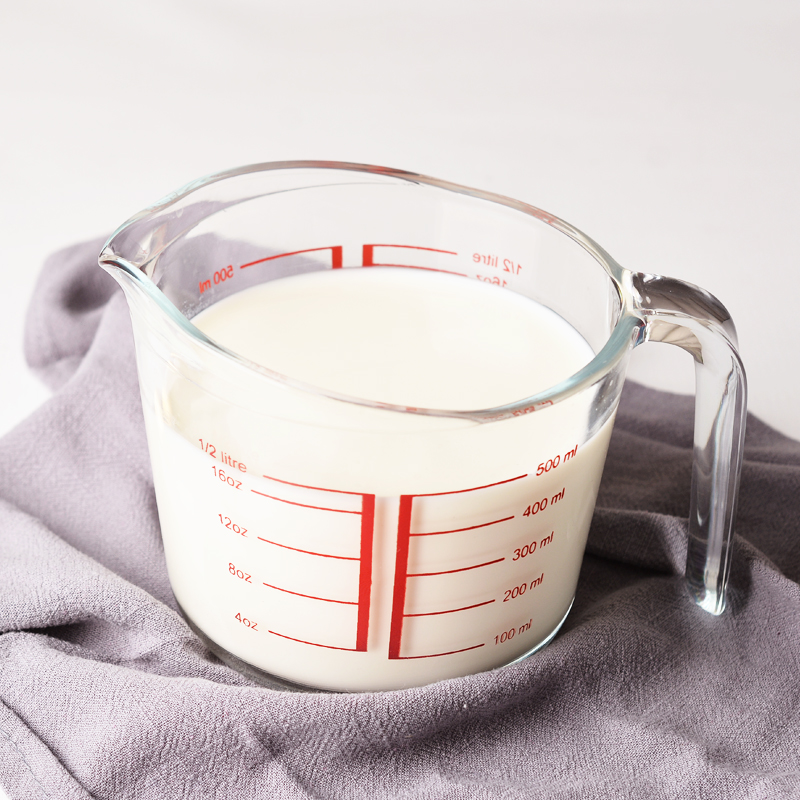 加点乐 耐热钢化玻璃量杯 刻度杯 牛奶杯早餐杯 厨房烘焙量水杯子