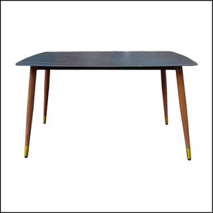 岩板瓷砖胡桃木色餐桌腿办公桌架子金属支撑O底座桌子架大理石桌
