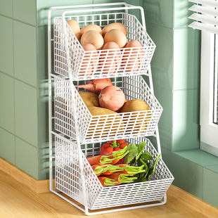 果蔬收纳筐厨房置物架放菜篮子置物架多功能台面分层水果蔬菜架子