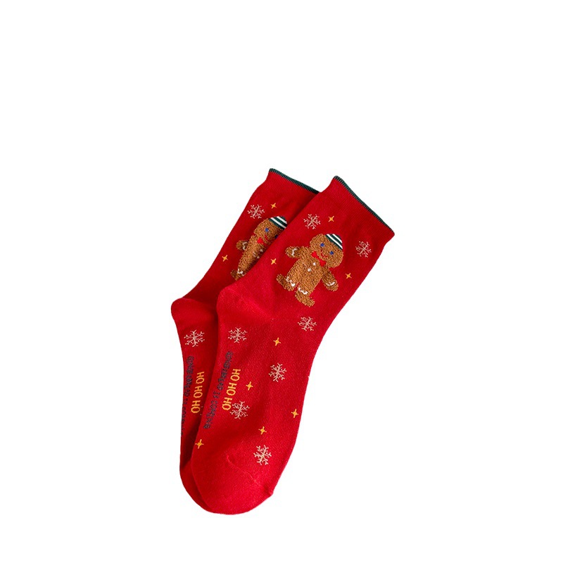 速发Christmas Socks Autumn And Winter Snowman Santa Claus Ca