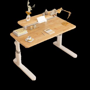 纯实木儿童学习桌可升降洞洞板写字桌J橡木升降小学生家用书桌带