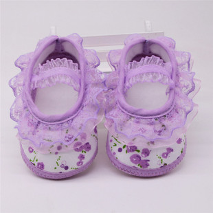 速发Newborn Princess Soft Sole First Walkers Girl Shoes Anti