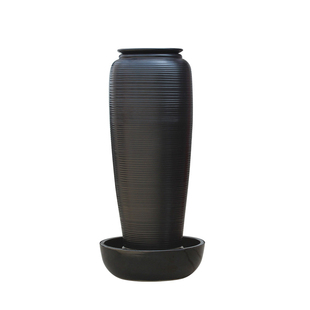 推荐鱼池黑色涌水陶罐客厅循环流水花瓶式加湿器冒水系摆件喷泉水
