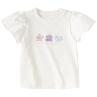戴维贝拉儿童2024夏季新款女童B短袖T恤女宝宝洋气打底衫纯棉上衣