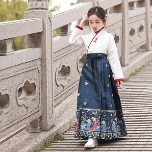 汉服女童中国风高端超仙马面裙古风女孩汉服夏款国风汉服连衣裙