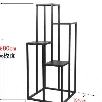 欧式铁艺阳e台客厅多层实木花架卧室落地黄金葛花盆架花几盆景架