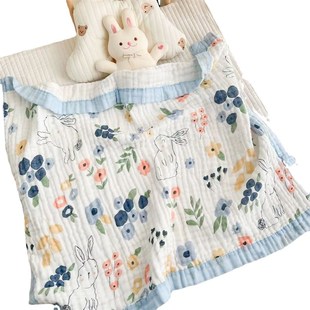 速发宝宝外c出小毯子薄款夏季婴儿纱布纯棉毛巾被子推车盖毯午睡