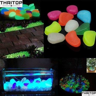推荐Colorful Glow in The Dark Stones Pebbles Rock Fish Tank