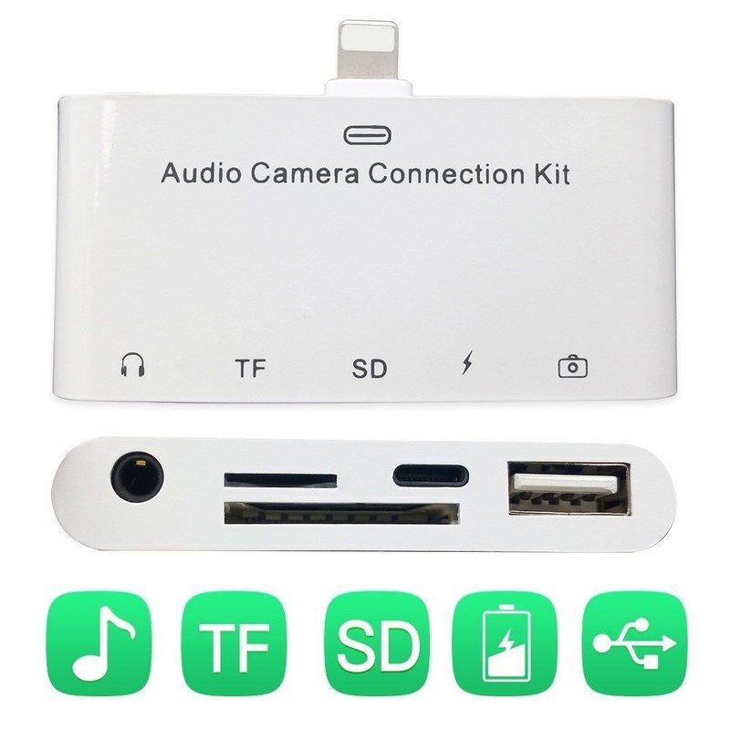 5 in 1 Audio Camera Connection Kit Camera Reader Adapter Wi